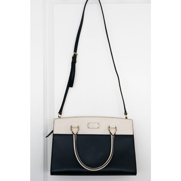 Kate Spade New York Handbags - Kate Spade New York Grove Street Caley Leather Satchel, Black&White